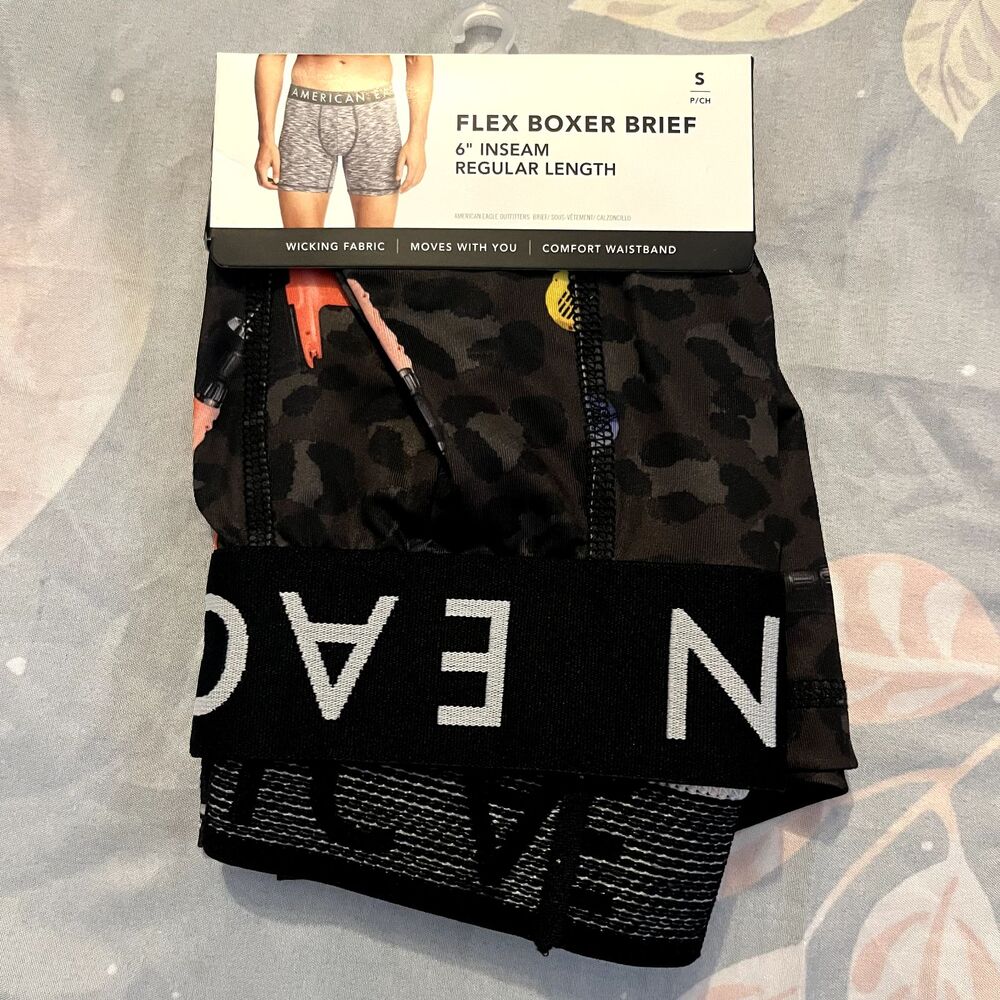 NWT AMERICAN EAGLE Flex Boxer Brief Underwear 6" Size Small camo Drill
